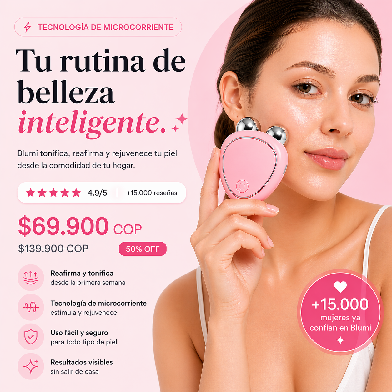 Masajeador Facial de Microcorriente